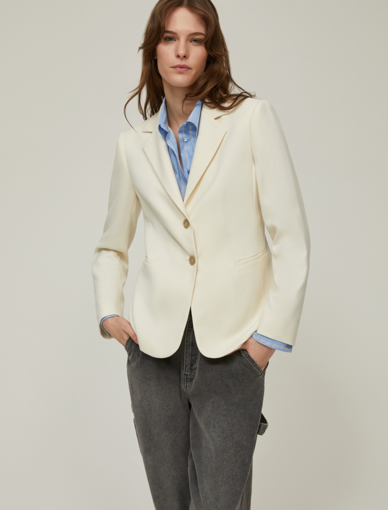Slim single-breasted blazer - IVORY - pennyblack