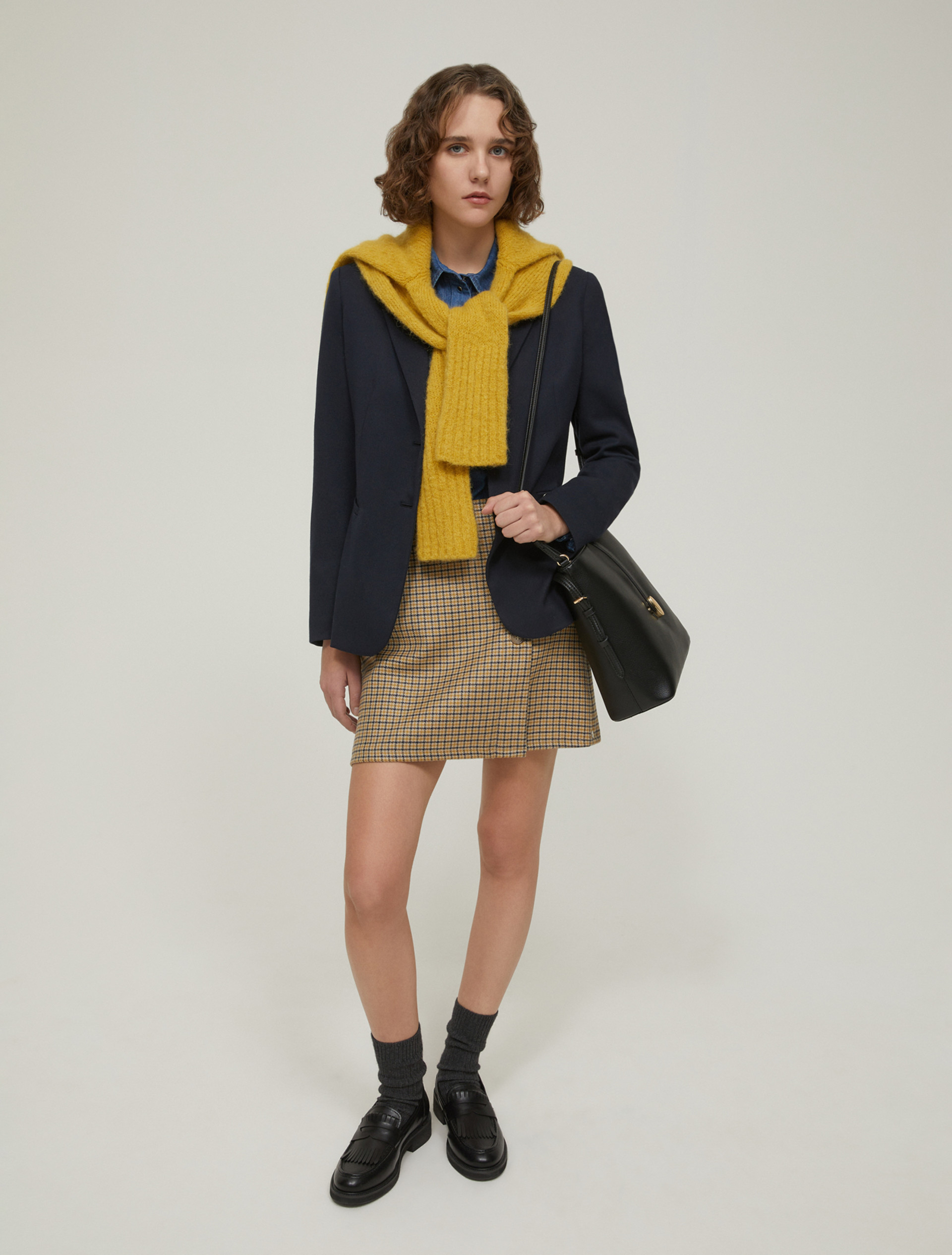 Slim single-breasted blazer - NAVY - pennyblack