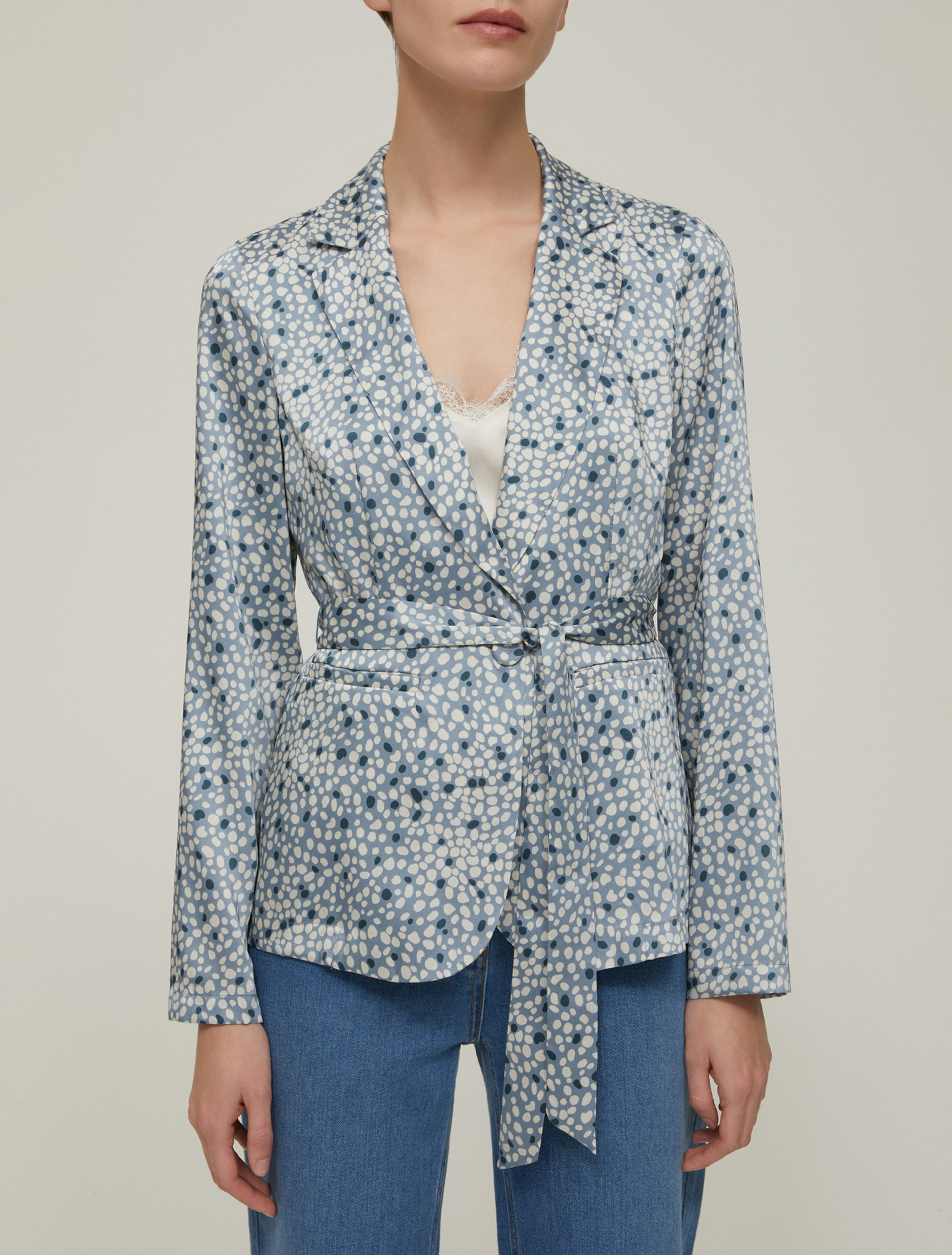 Blazer in twill fluido - AZZURRO - pennyblack