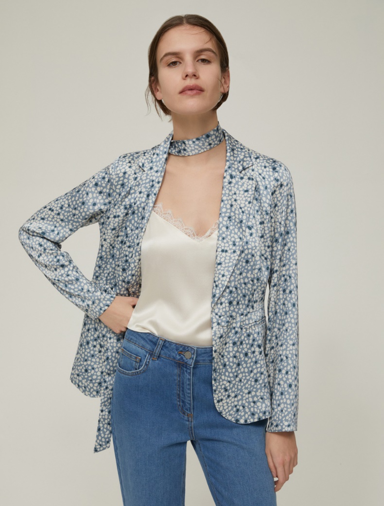 Fluid twill blazer - LIGHT BLUE - pennyblack