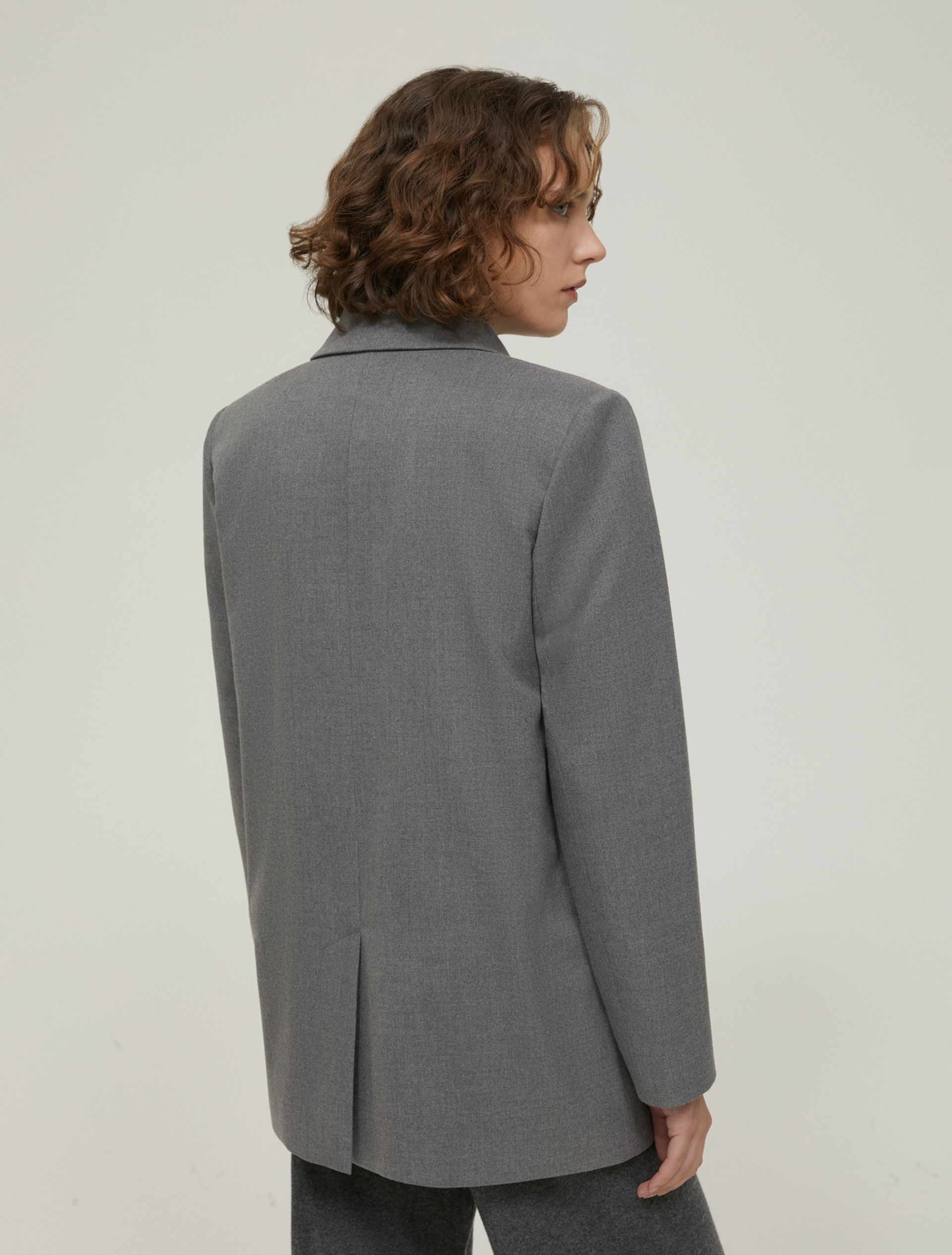 Blazer doppiopetto morbido - GRIGIO - pennyblack