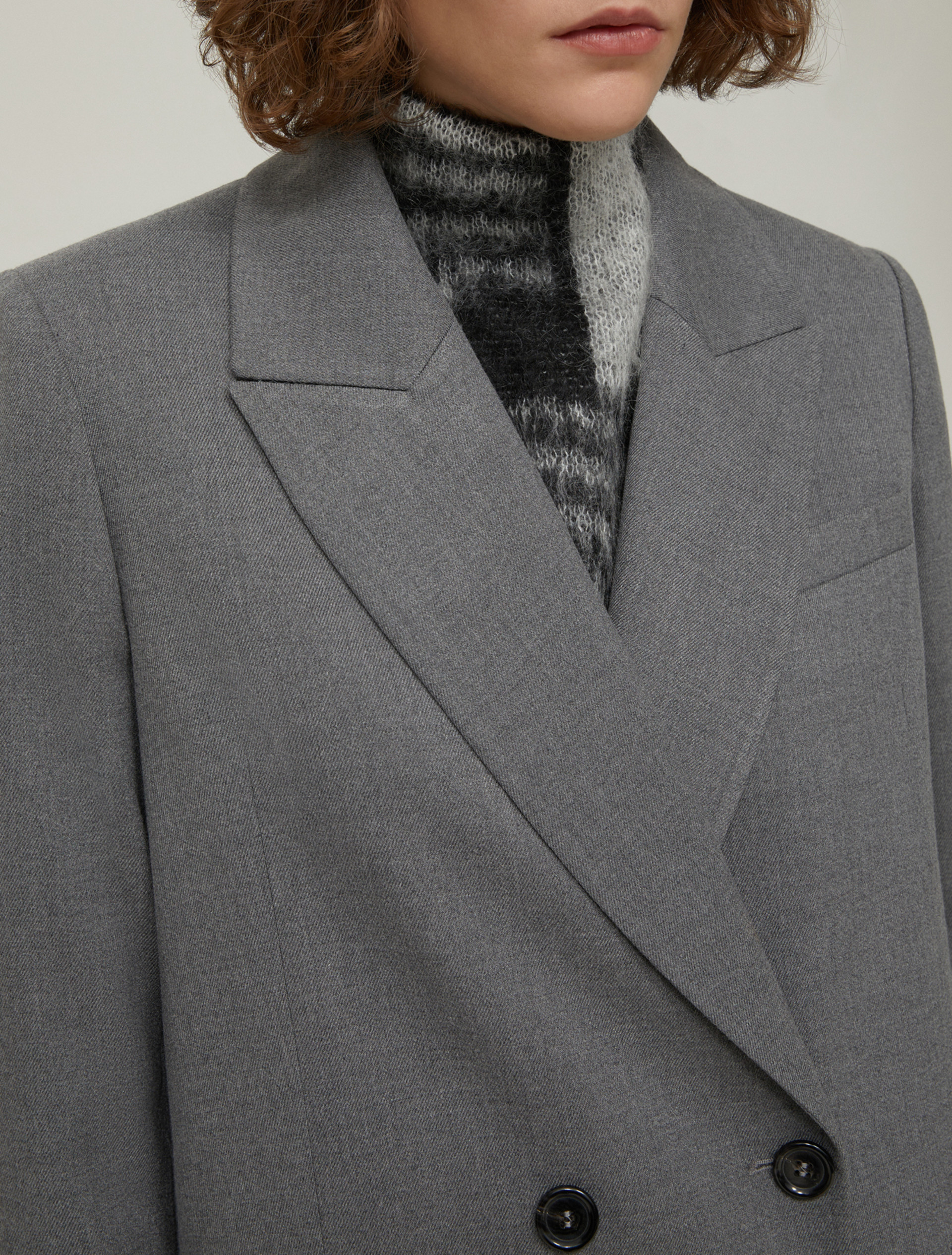 Blazer doppiopetto morbido - GRIGIO - pennyblack