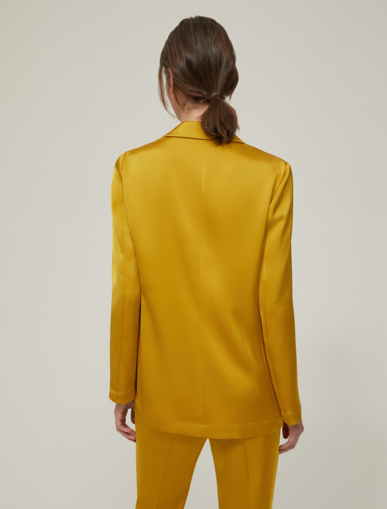 Flowing Satin Blazer - OCHRE - pennyblack