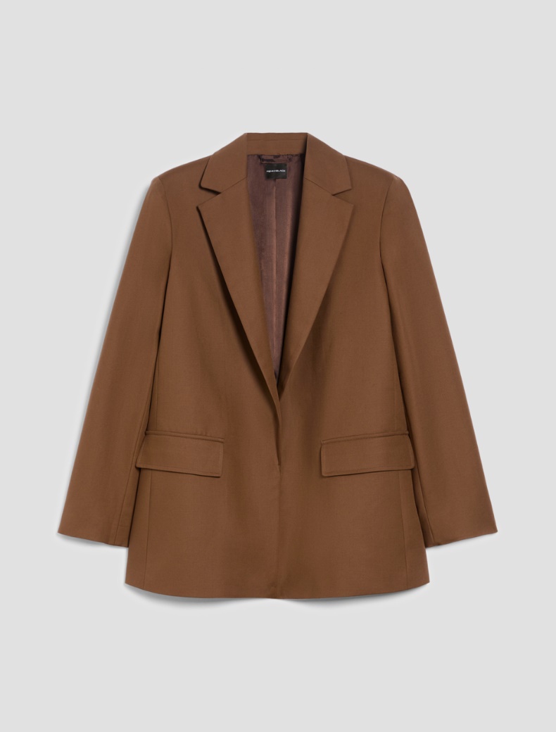 Double-woven cotton blazer - MUD - pennyblack