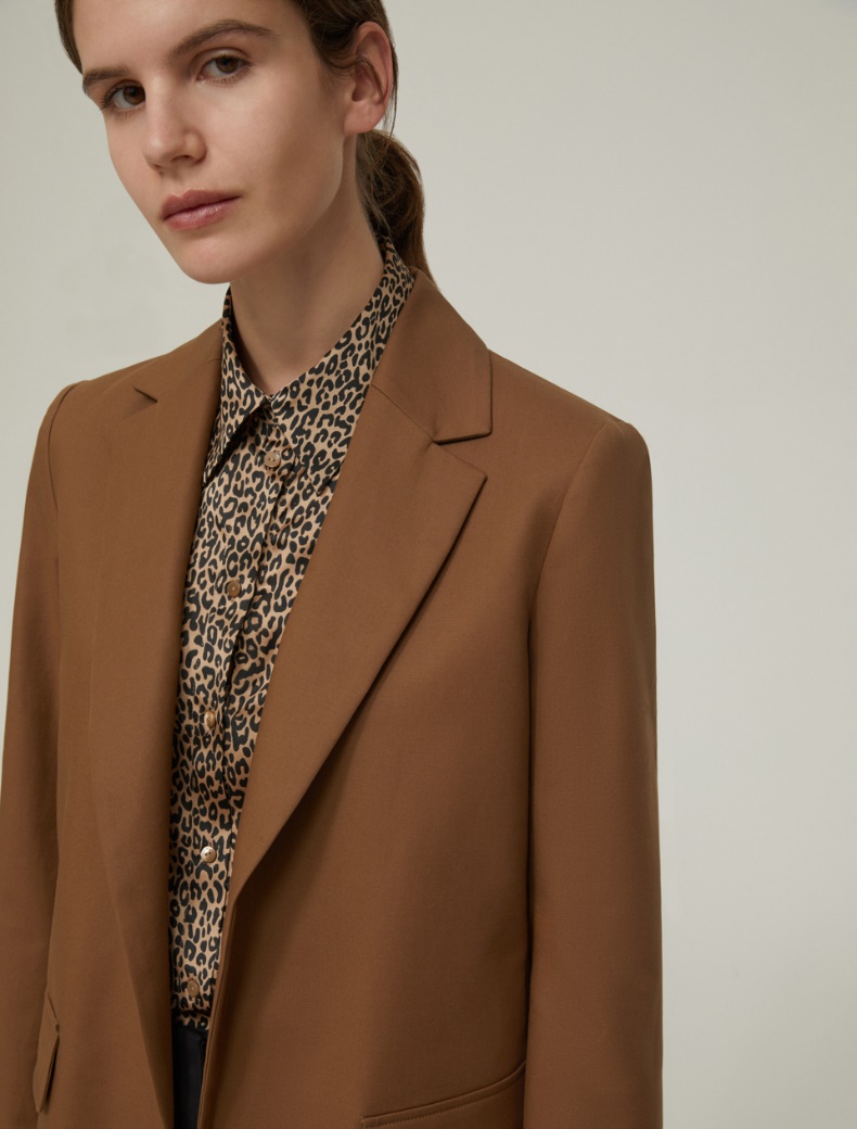 Double-woven cotton blazer - MUD - pennyblack