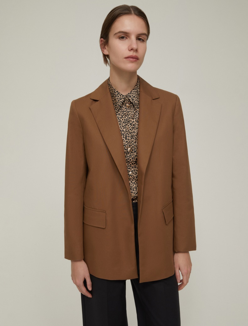 Double-woven cotton blazer - MUD - pennyblack