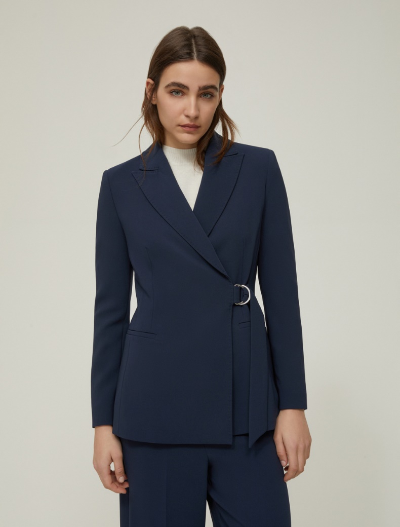 Cady wrap blazer - NAVY - pennyblack