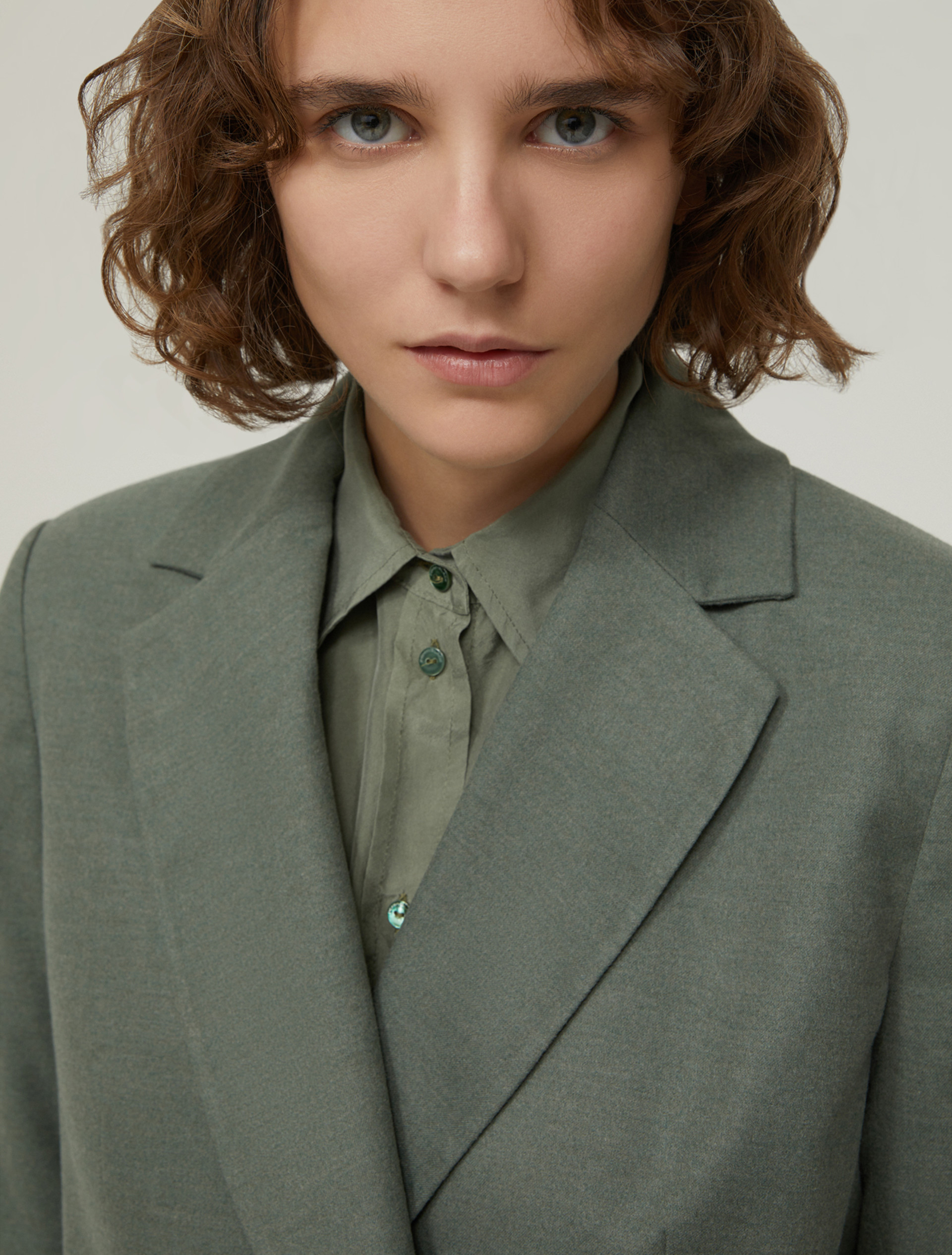 Blazer in blend di lana - SALVIA - pennyblack