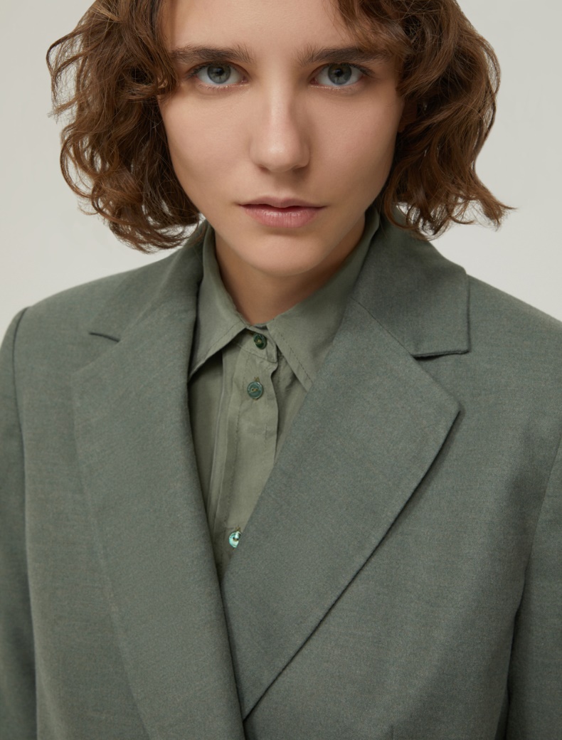 Wool-blend blazer - SAGE - pennyblack