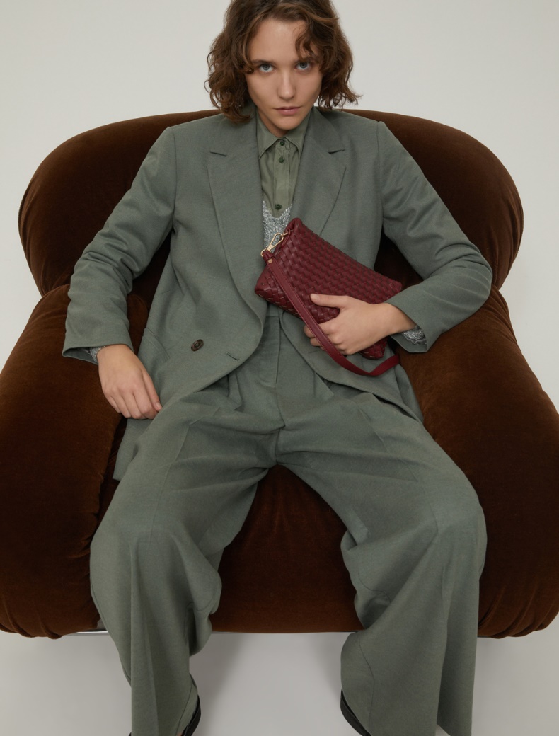 Wool-blend blazer - SAGE - pennyblack