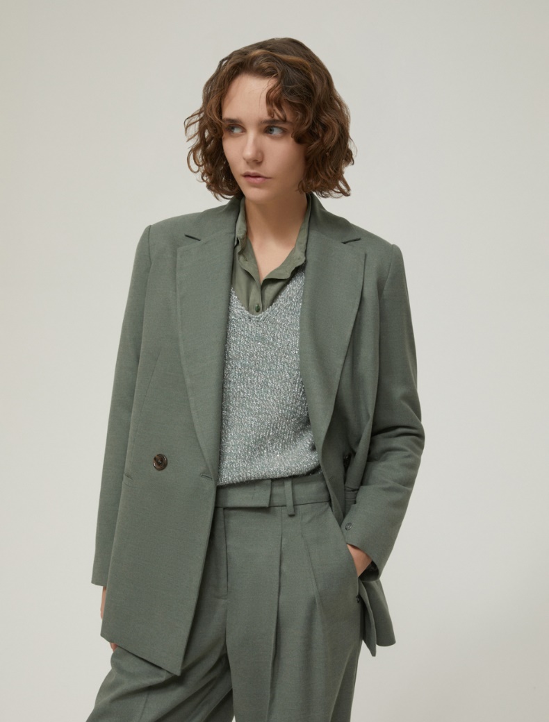 Wool-blend blazer - SAGE - pennyblack