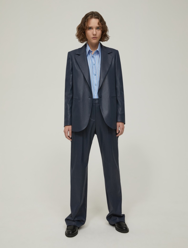 Laminated fabric blazer - NAVY - pennyblack