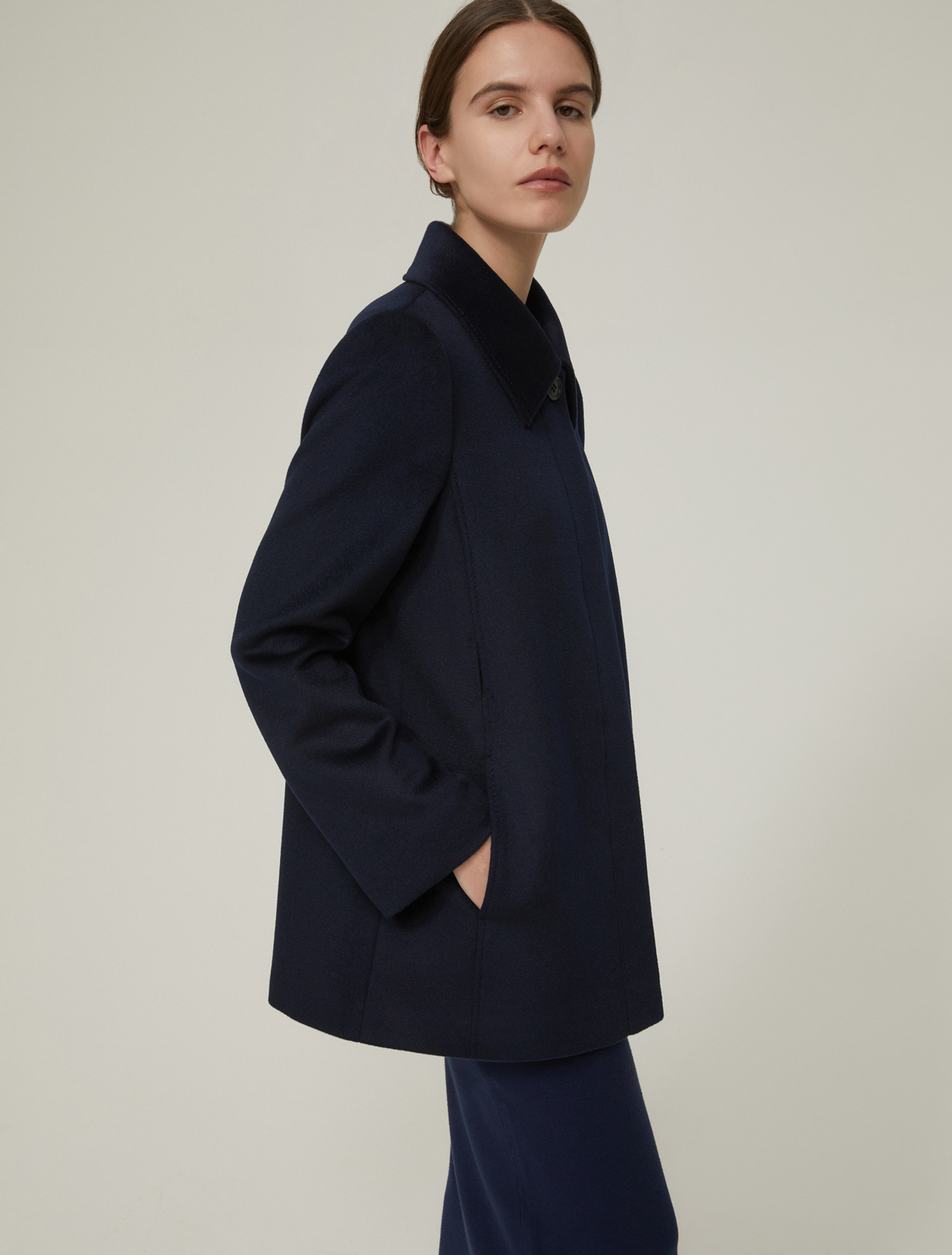 Pure wool broadcloth jacket - NAVY - pennyblack