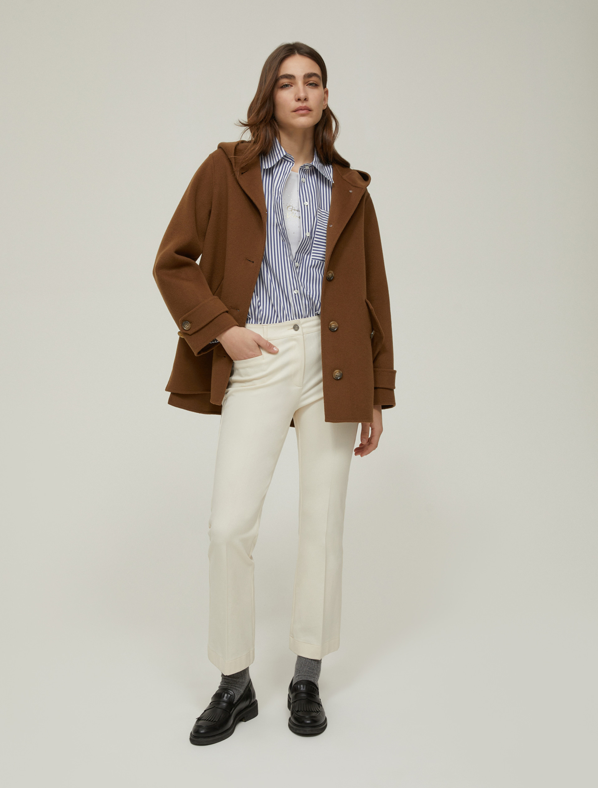 Double-woven wool-blend jacket - MUD - pennyblack