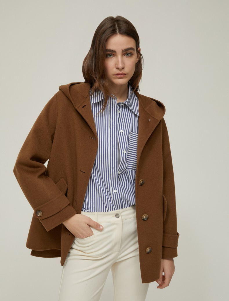 Double-woven wool-blend jacket - MUD - pennyblack