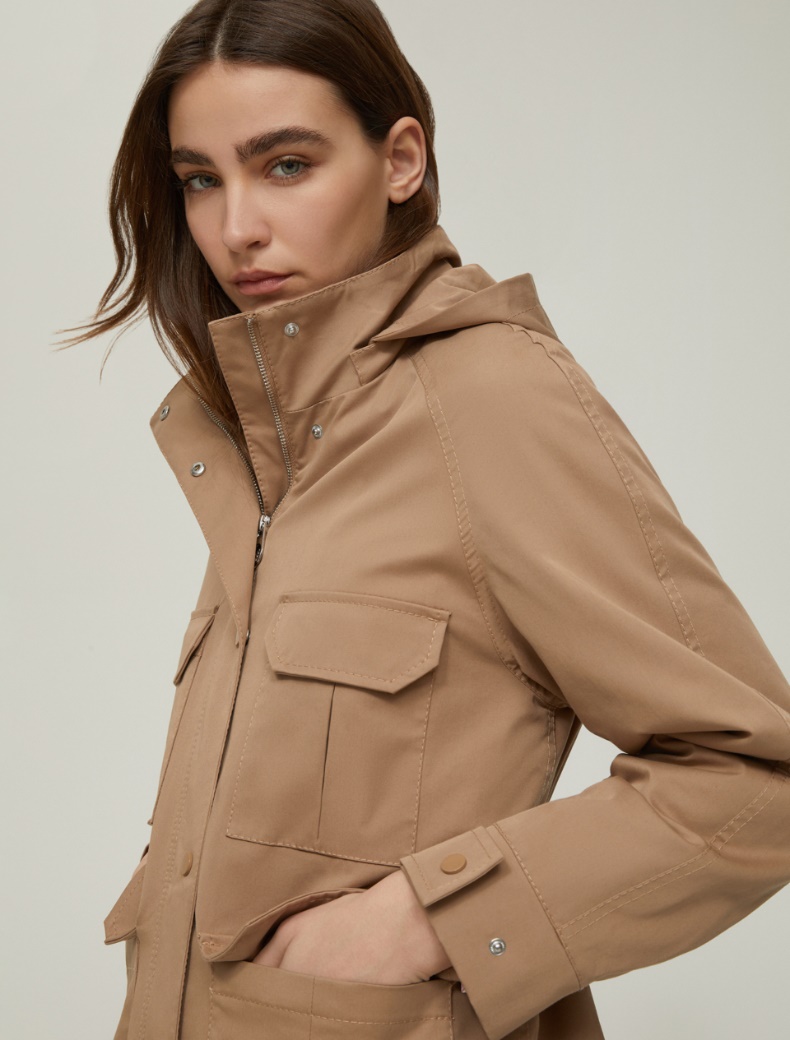 Gabardine field jacket - CAMEL - pennyblack