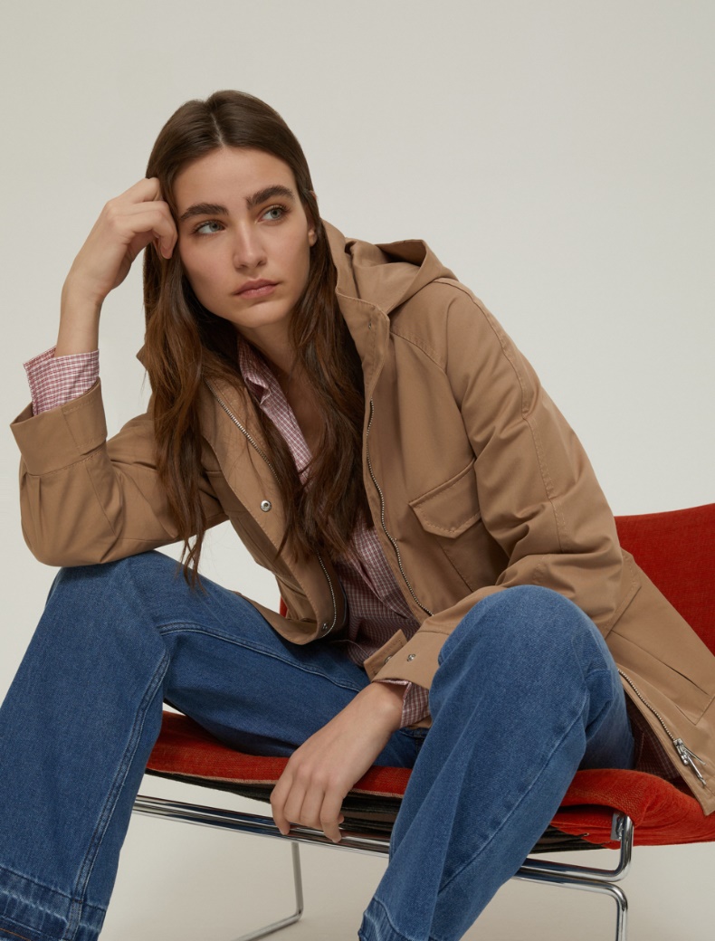 Gabardine field jacket - CAMEL - pennyblack