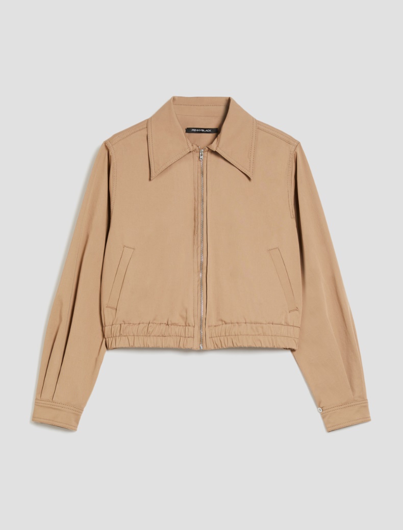 Gabardine bomber jacket - CAMEL - pennyblack