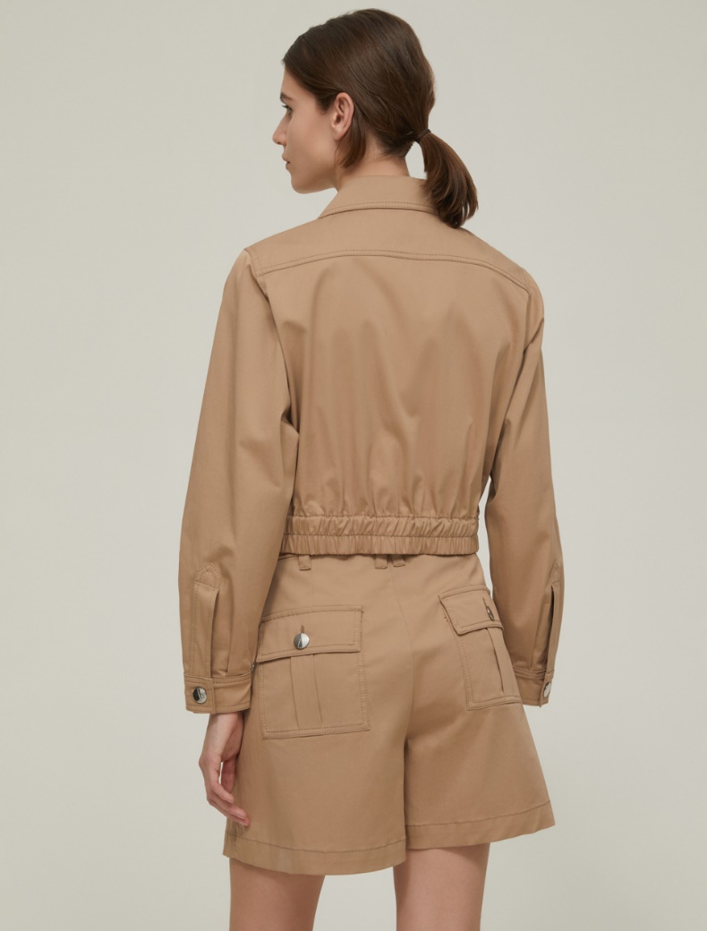 Gabardine bomber jacket - CAMEL - pennyblack
