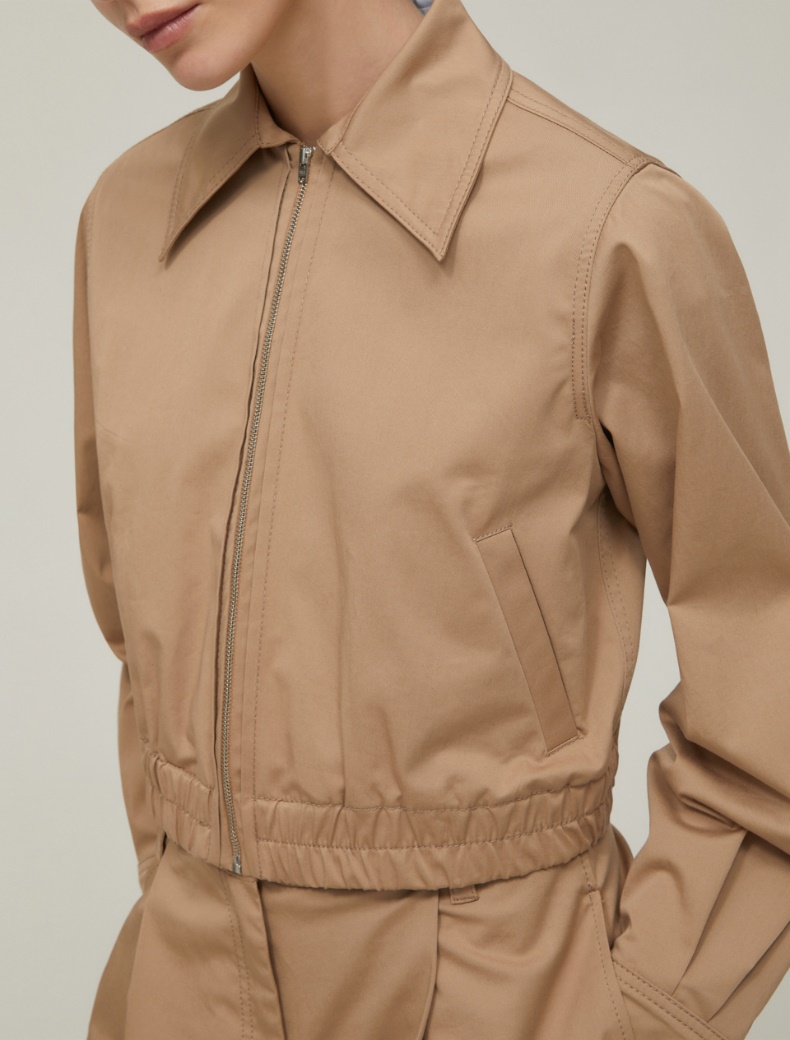 Gabardine bomber jacket - CAMEL - pennyblack