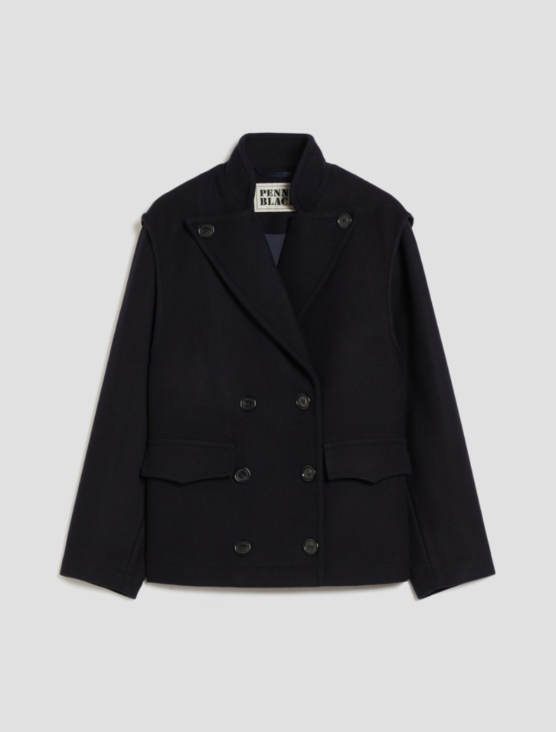 Cloth pea coat - NAVY - pennyblack