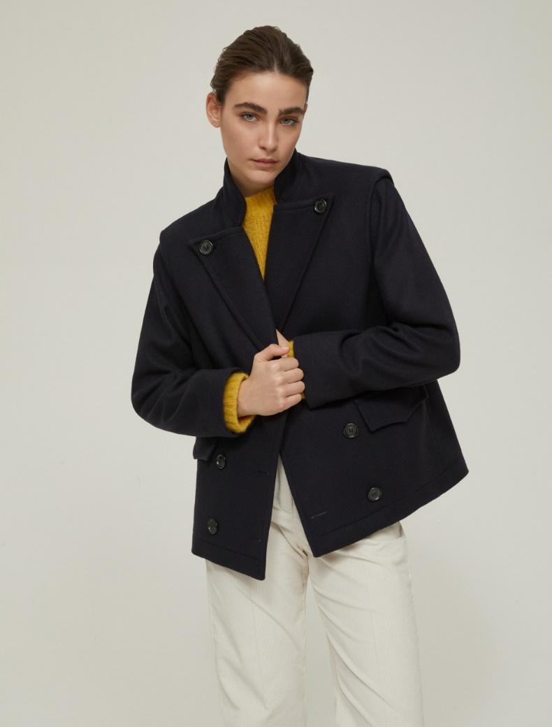 Cloth pea coat - NAVY - pennyblack