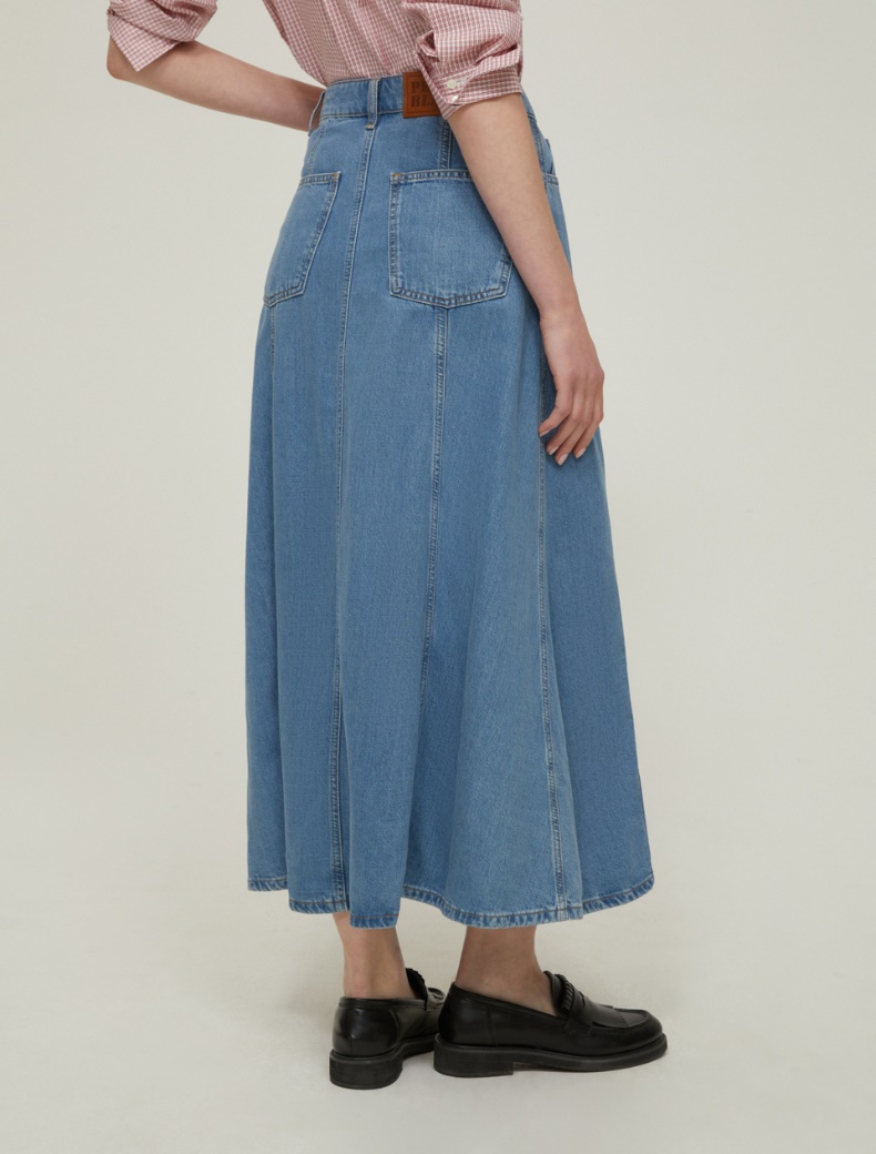 Lightweight denim skirt - NAVY - pennyblack