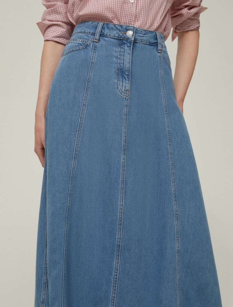 Lightweight denim skirt - NAVY - pennyblack