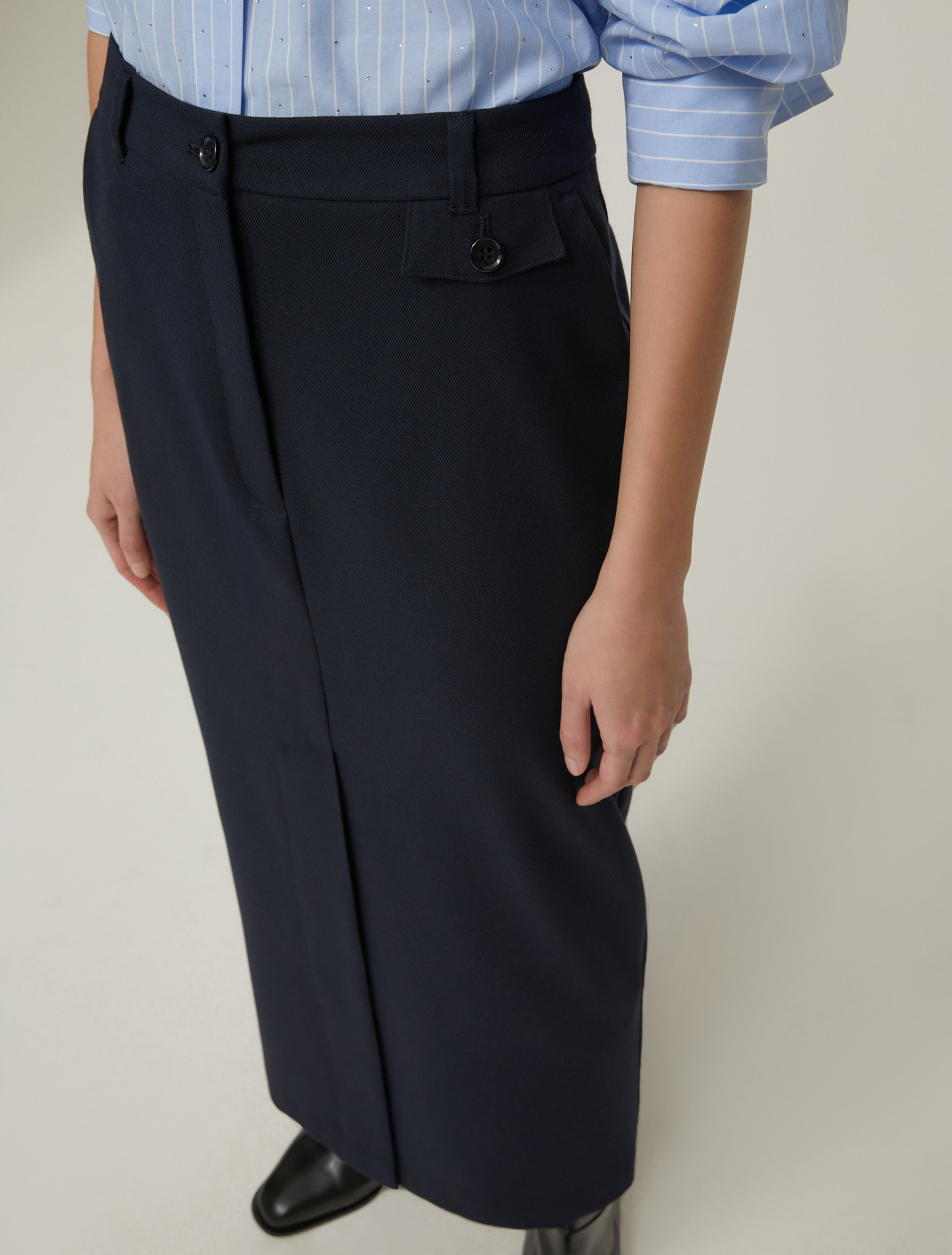 Long pencil skirt - NAVY - pennyblack