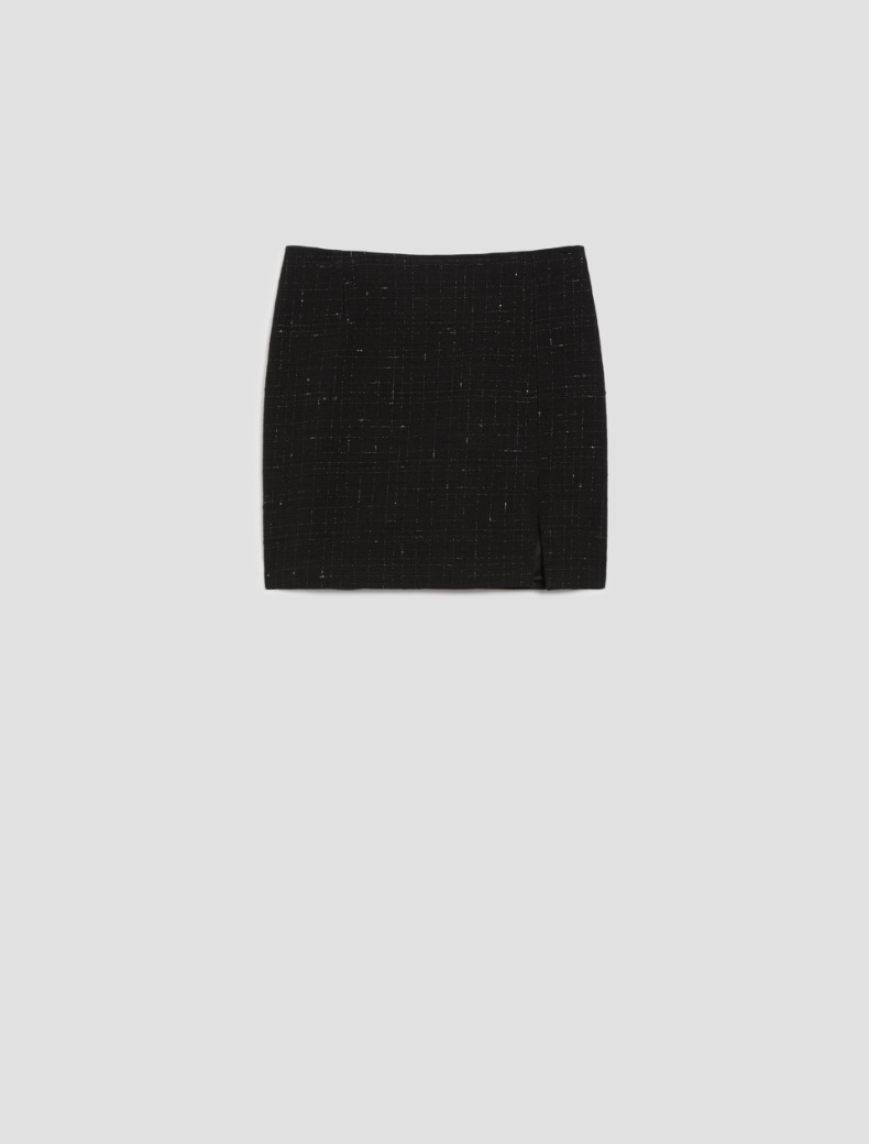 Basketweave lamé mini skirt - BLACK - pennyblack