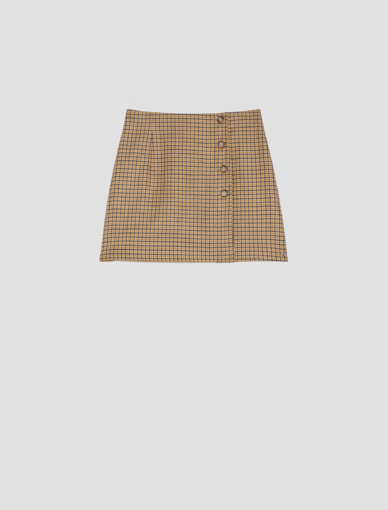 Pure wool mini skirt - CAMEL - pennyblack