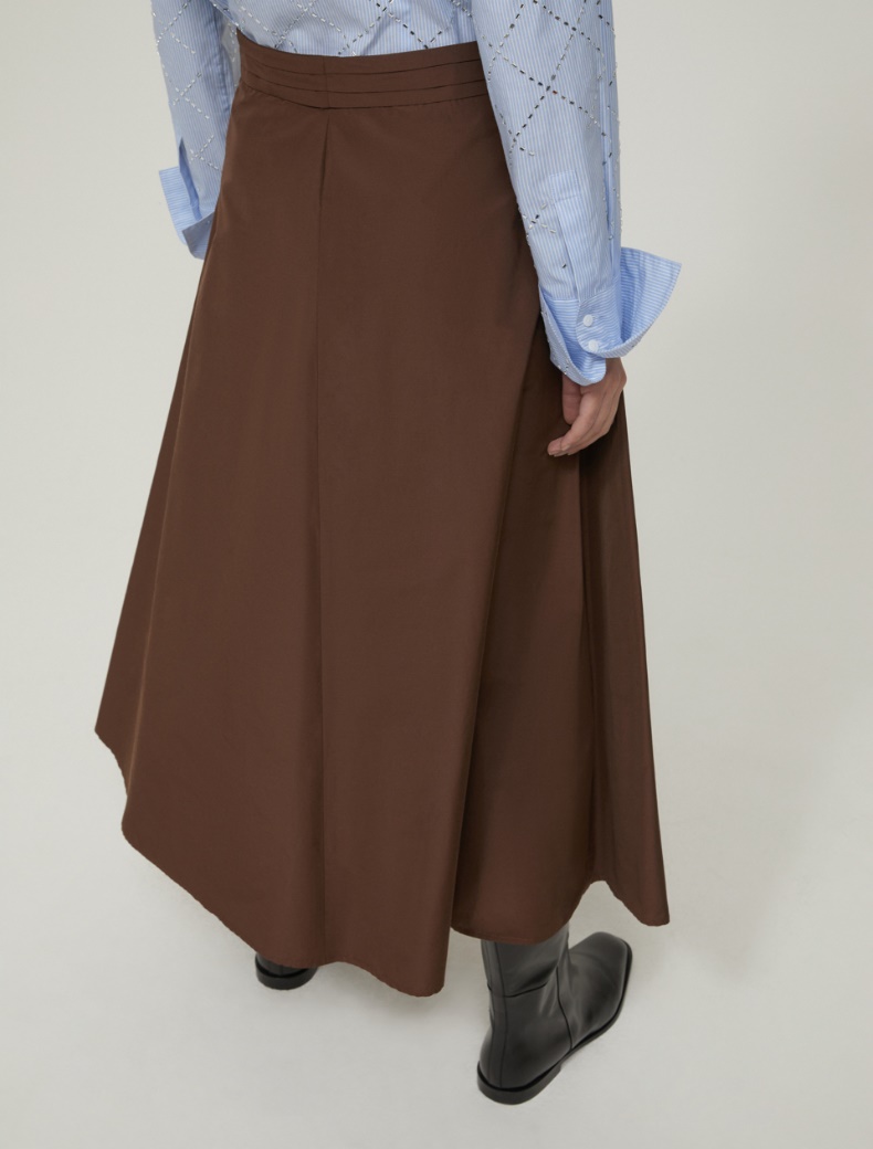Taffeta midi skirt - BROWN - pennyblack