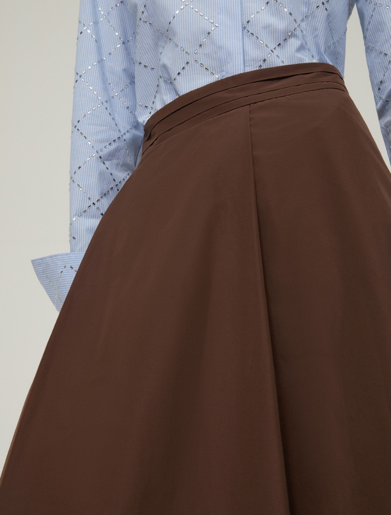Taffeta midi skirt - BROWN - pennyblack