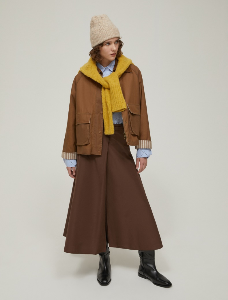 Taffeta midi skirt - BROWN - pennyblack