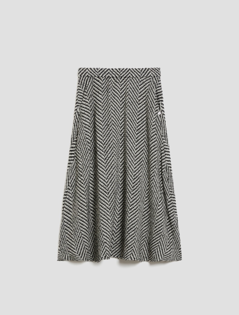 Basketweave midi skirt - BLACK - pennyblack
