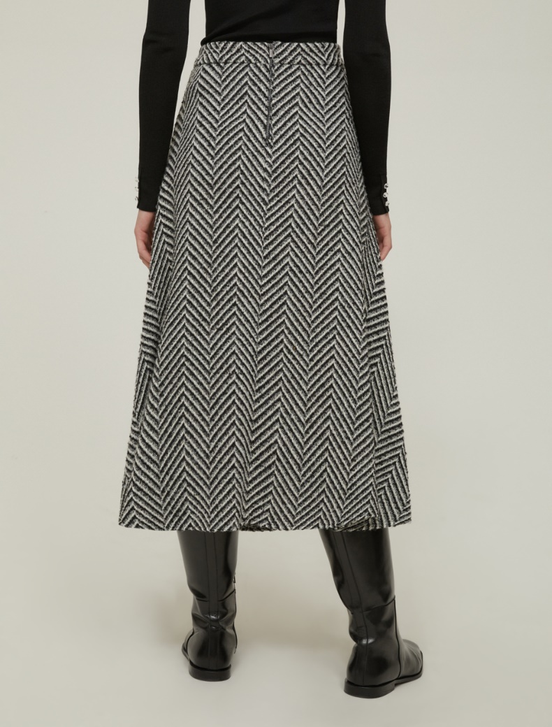 Basketweave midi skirt - BLACK - pennyblack