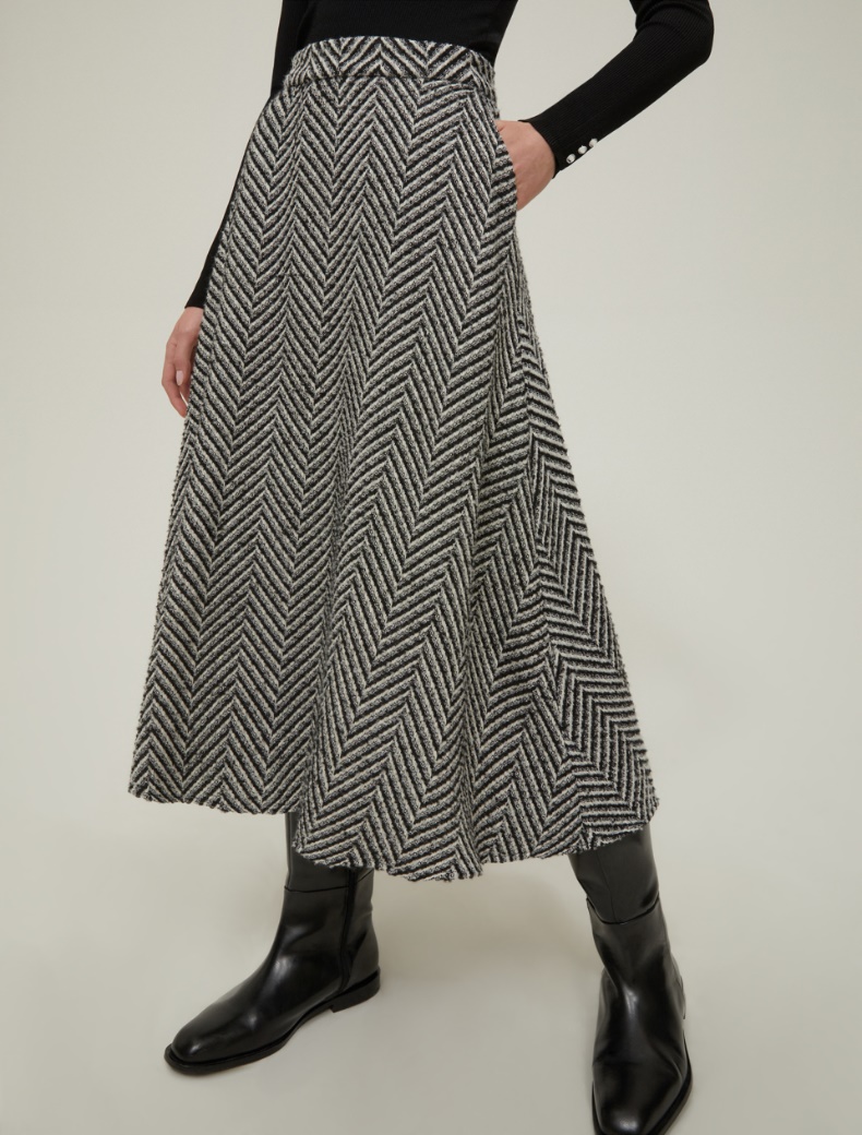 Basketweave midi skirt - BLACK - pennyblack