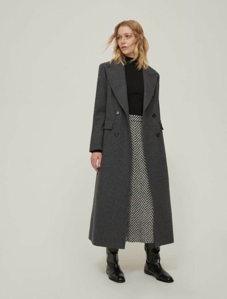 Basketweave midi skirt - BLACK - pennyblack