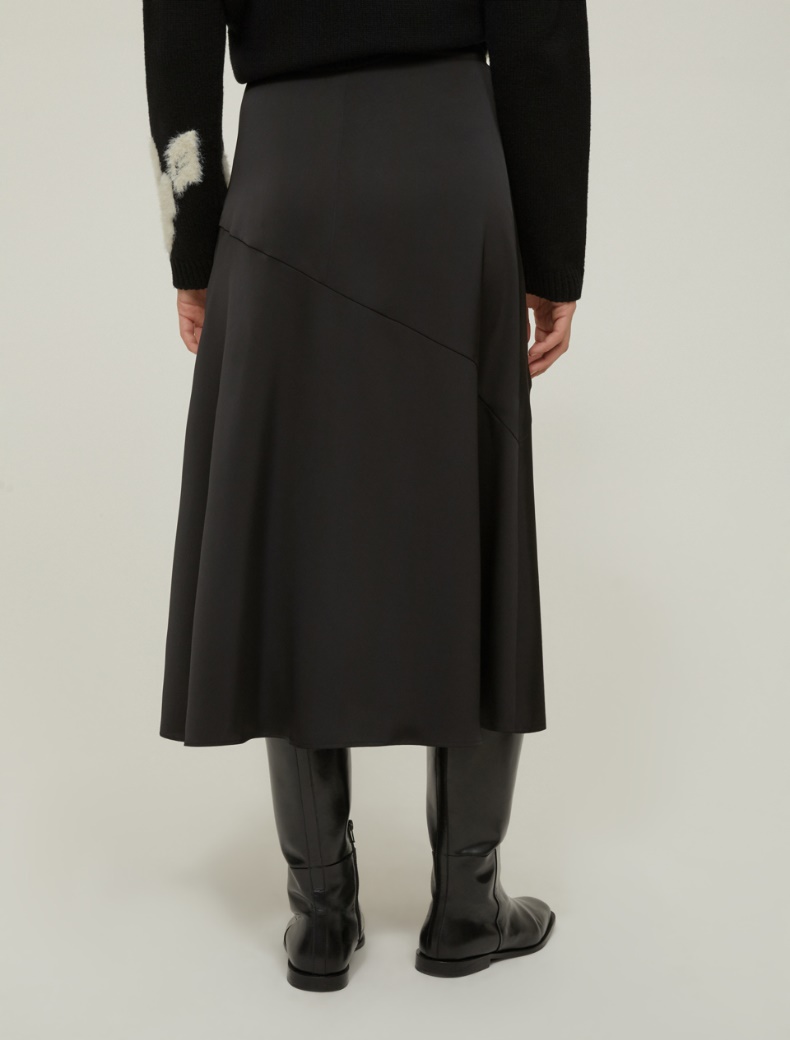 Satin midi skirt - BLACK - pennyblack
