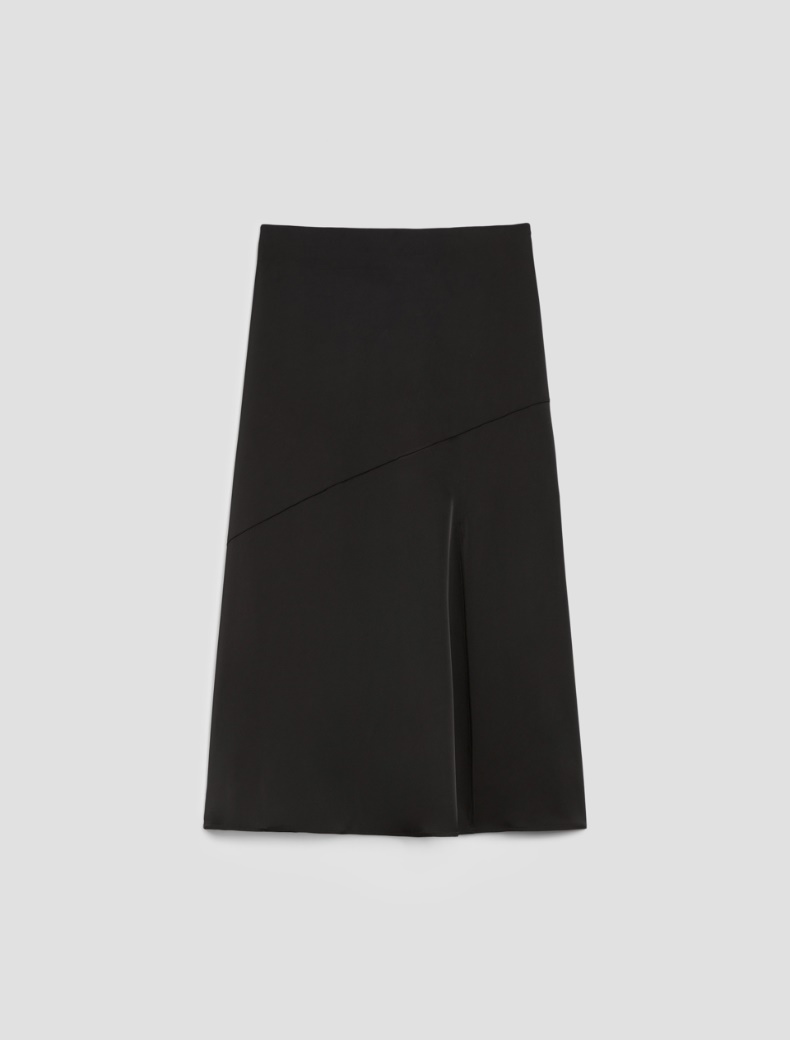 Satin midi skirt - BLACK - pennyblack