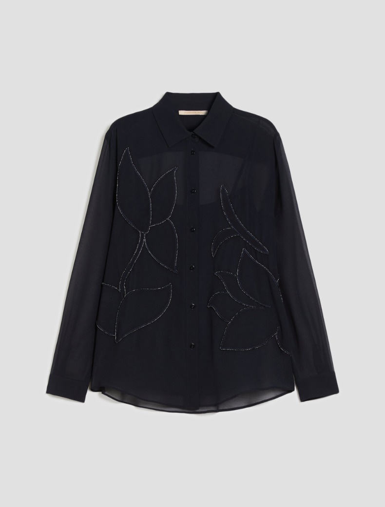 Embroidered georgette shirt - NAVY - pennyblack