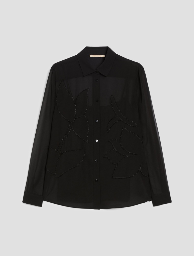 Embroidered georgette shirt - BLACK - pennyblack