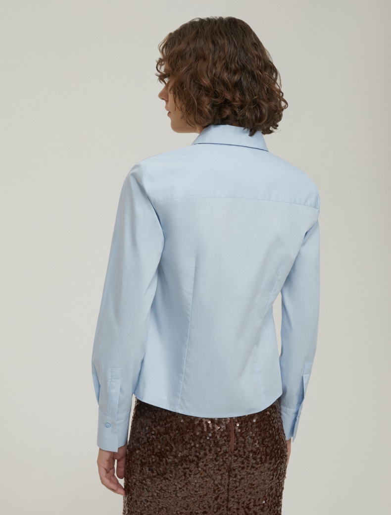 Slim-fit poplin shirt - LIGHT BLUE - pennyblack