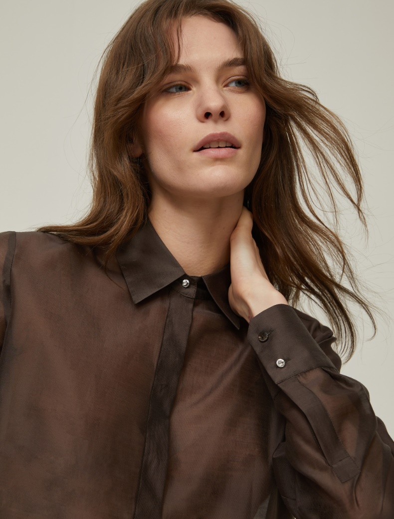 Organza shirt - BROWN - pennyblack