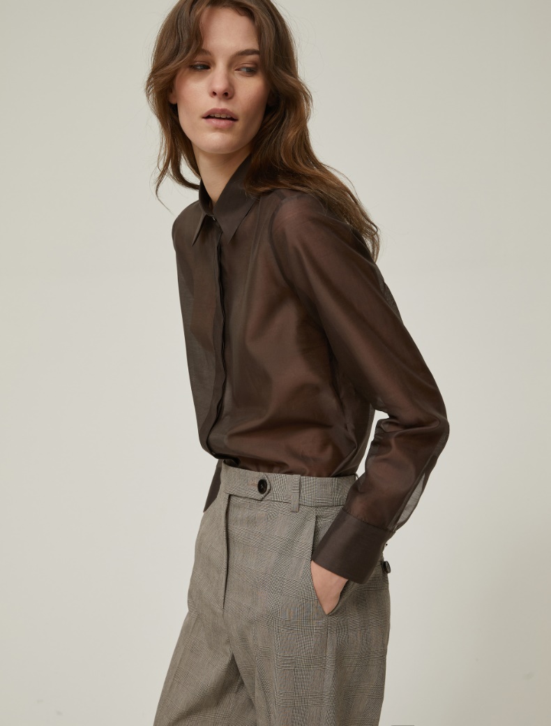 Organza shirt - BROWN - pennyblack