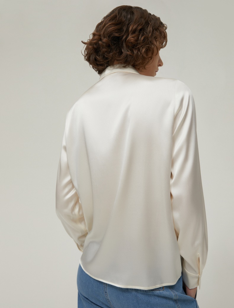 Silk satin shirt - IVORY - pennyblack