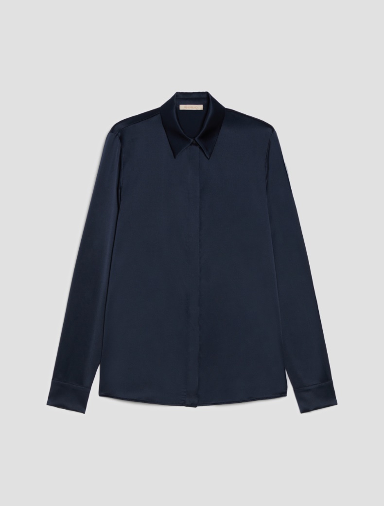 Silk satin shirt - NAVY - pennyblack