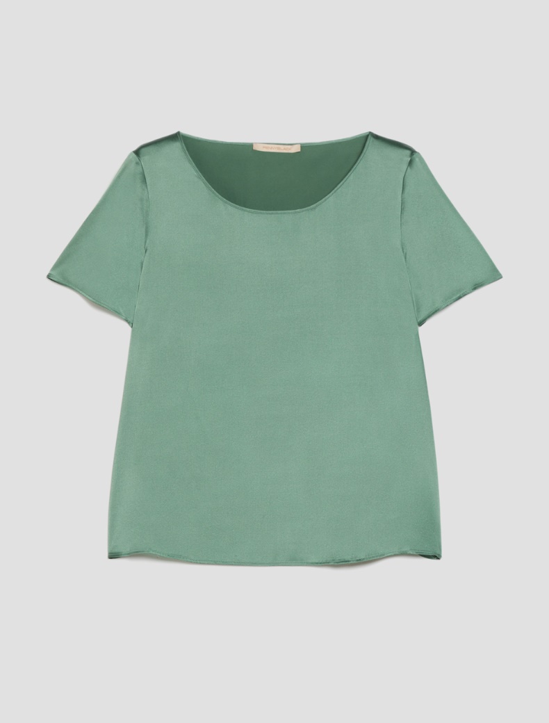 Silk satin T-shirt - GREEN - pennyblack
