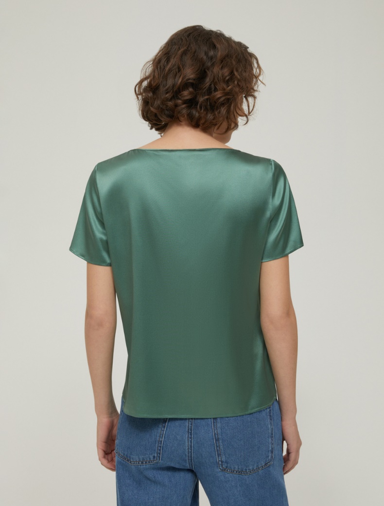 Silk satin T-shirt - GREEN - pennyblack