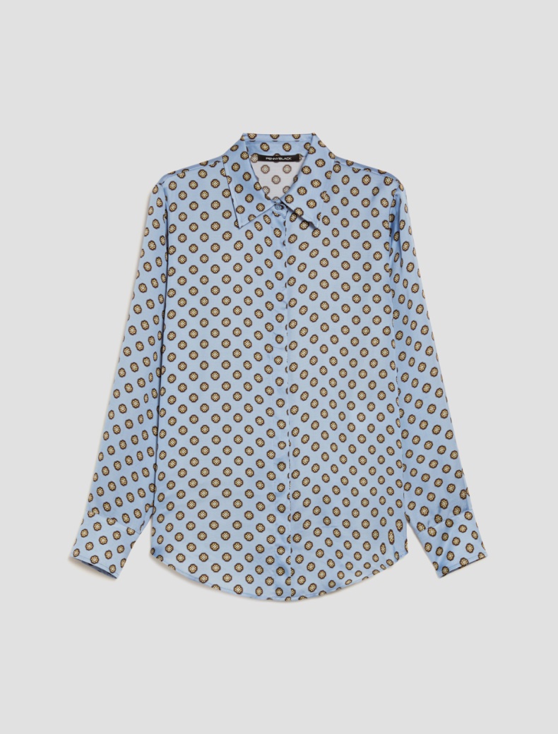 Printed satin shirt - SKY-BLUE - pennyblack